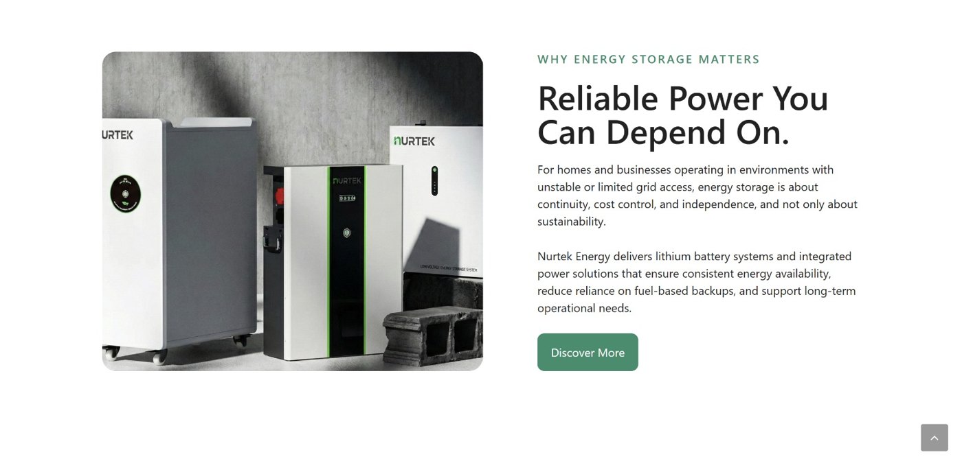 Nurtek energy storage systems